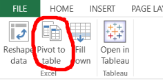 Tableau Excel Add on Pivot